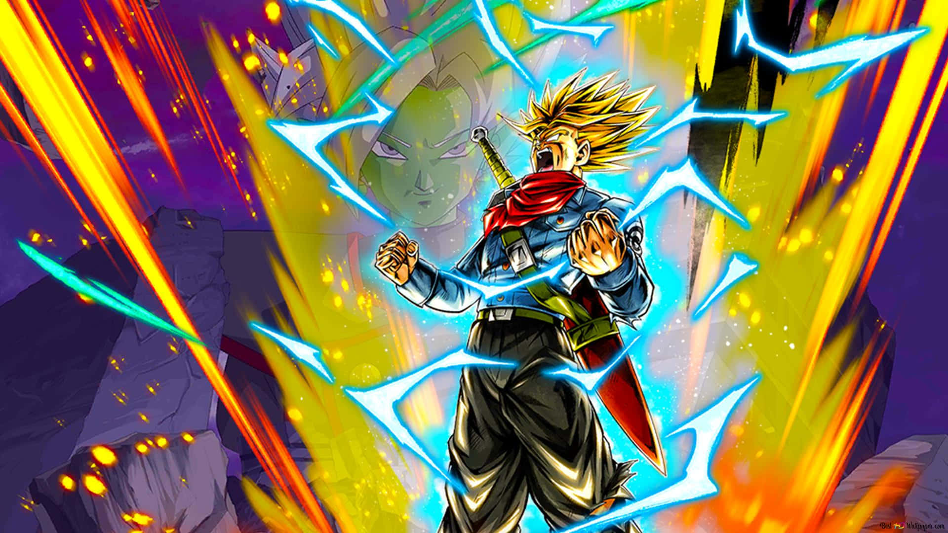 Trunks From Dragon Ball Z Gets Ready For Battle Background