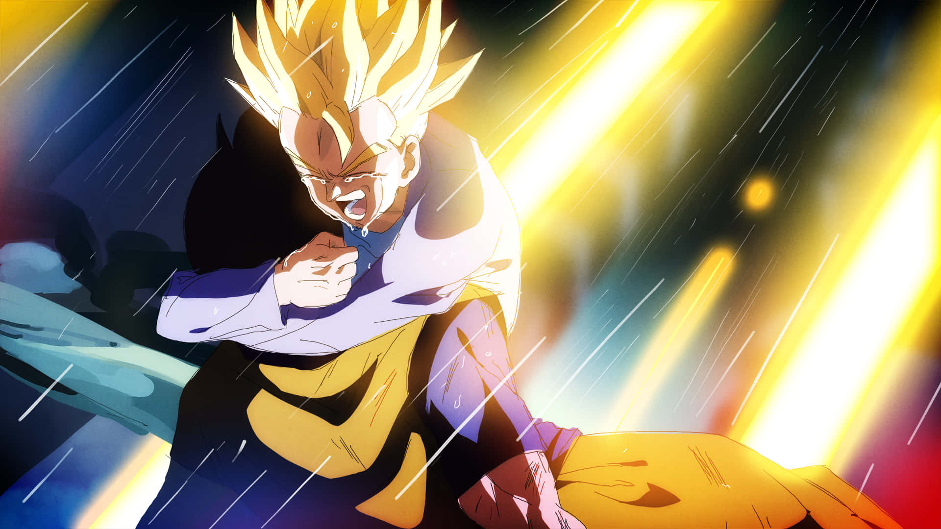 Trunks Of Dragon Ball Z In Action Background