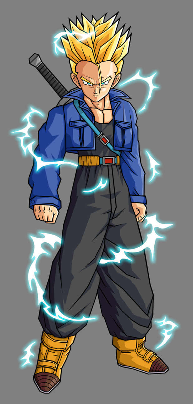 Trunks, The Brave Saiyan Warrior From Dragon Ball Z, Readies Himself For Battle Background