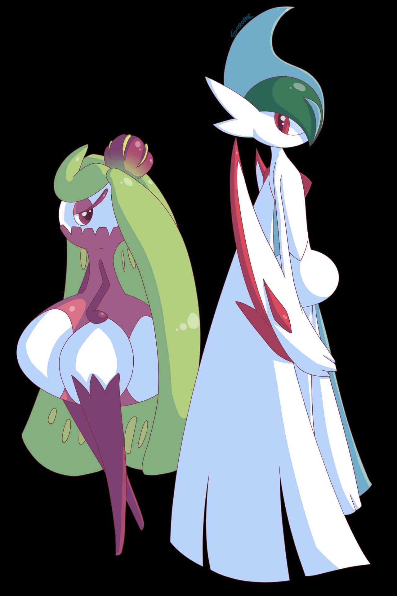 Tsareenaand Gallade Pokemon Artwork Background