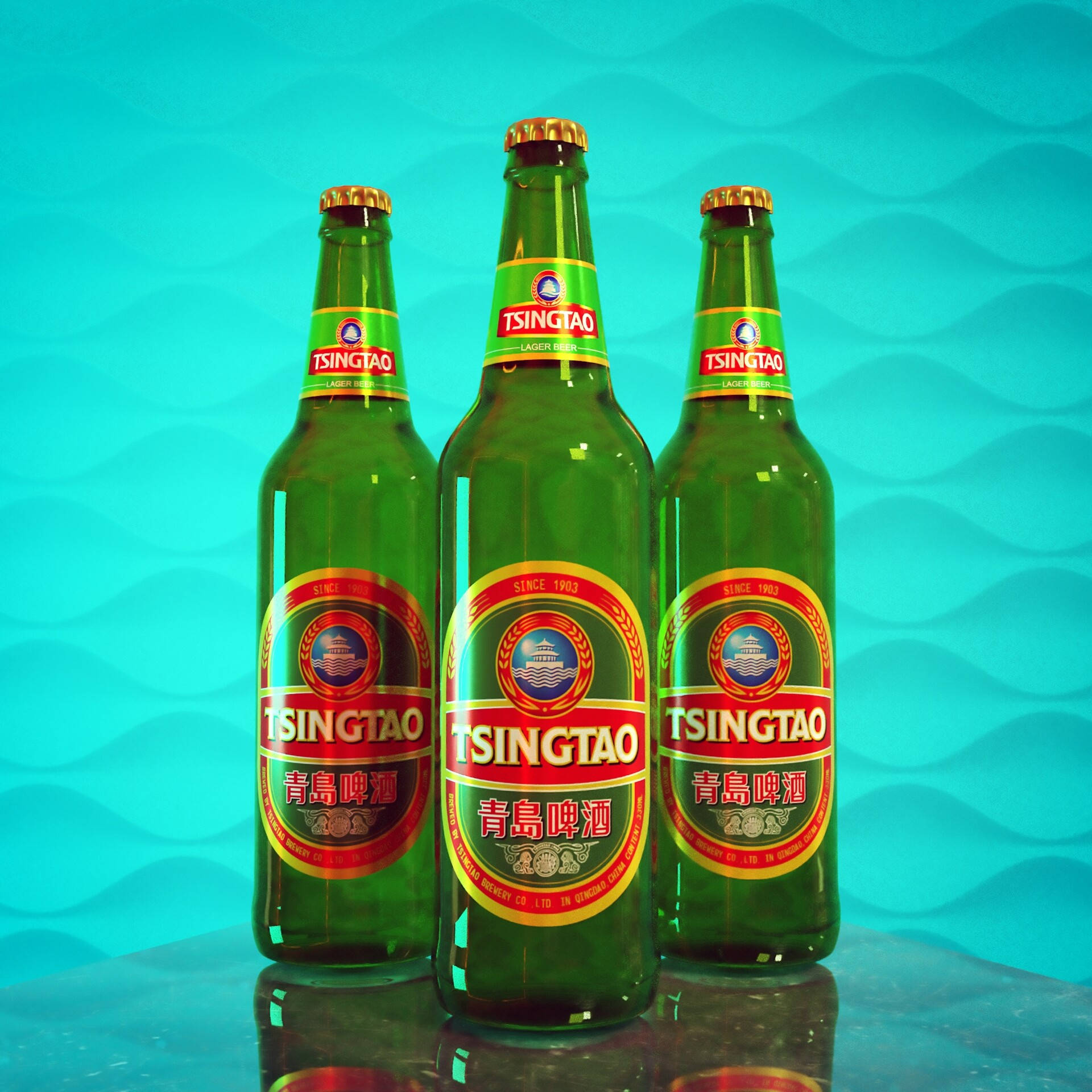 Tsingtao Beer Bottle Background