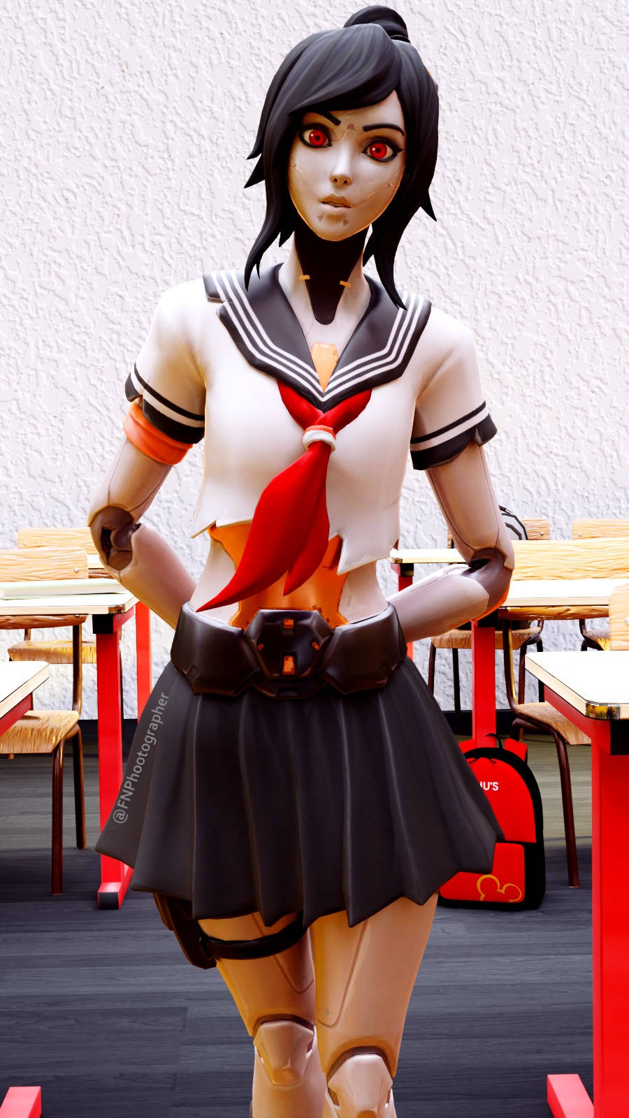 Tsuki Fortnite Japanese Schoolgirl Background