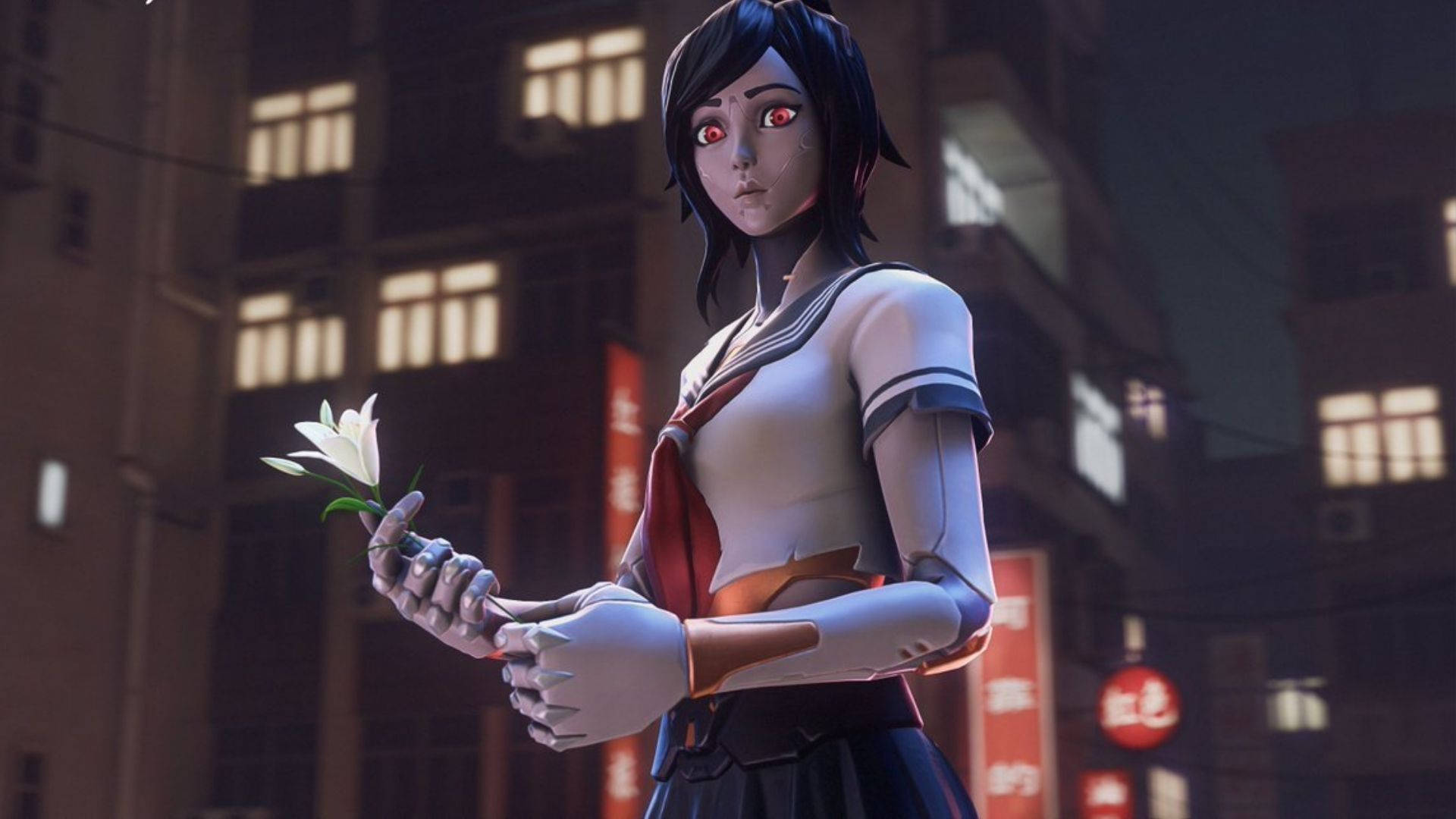 Tsuki Fortnite White Lily Background