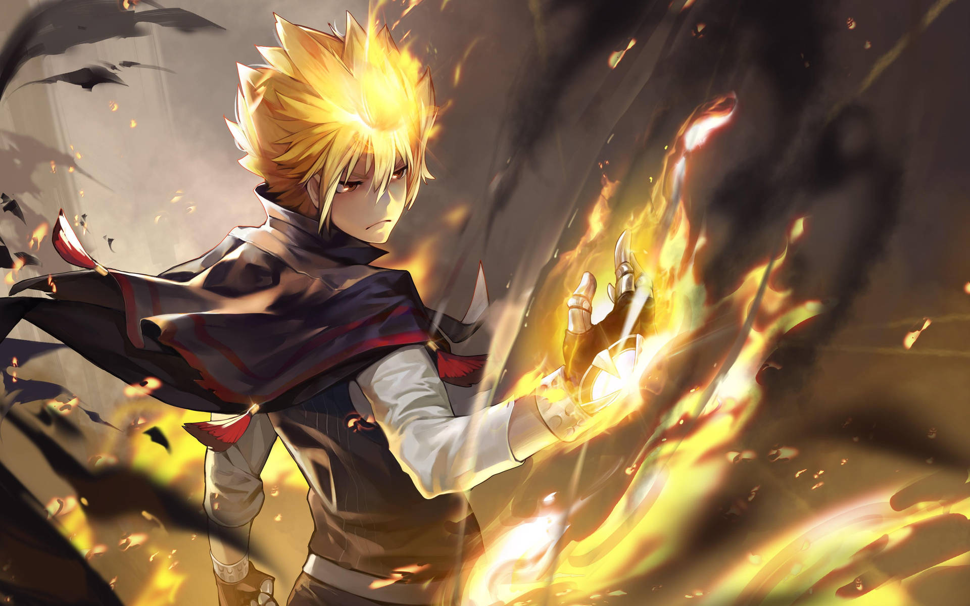 Tsuna Sawada Fire Anime Background