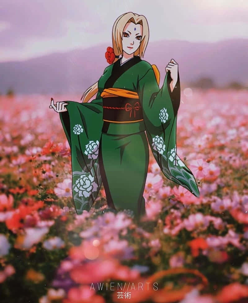 Tsunade Iphone Flower Field Background