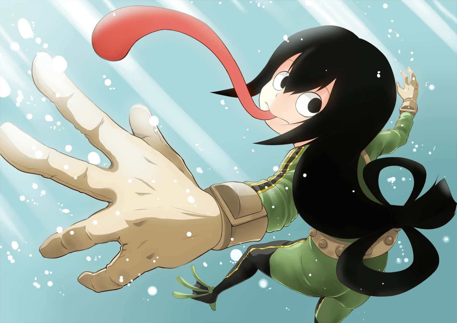 Tsuyu Asui Swimming