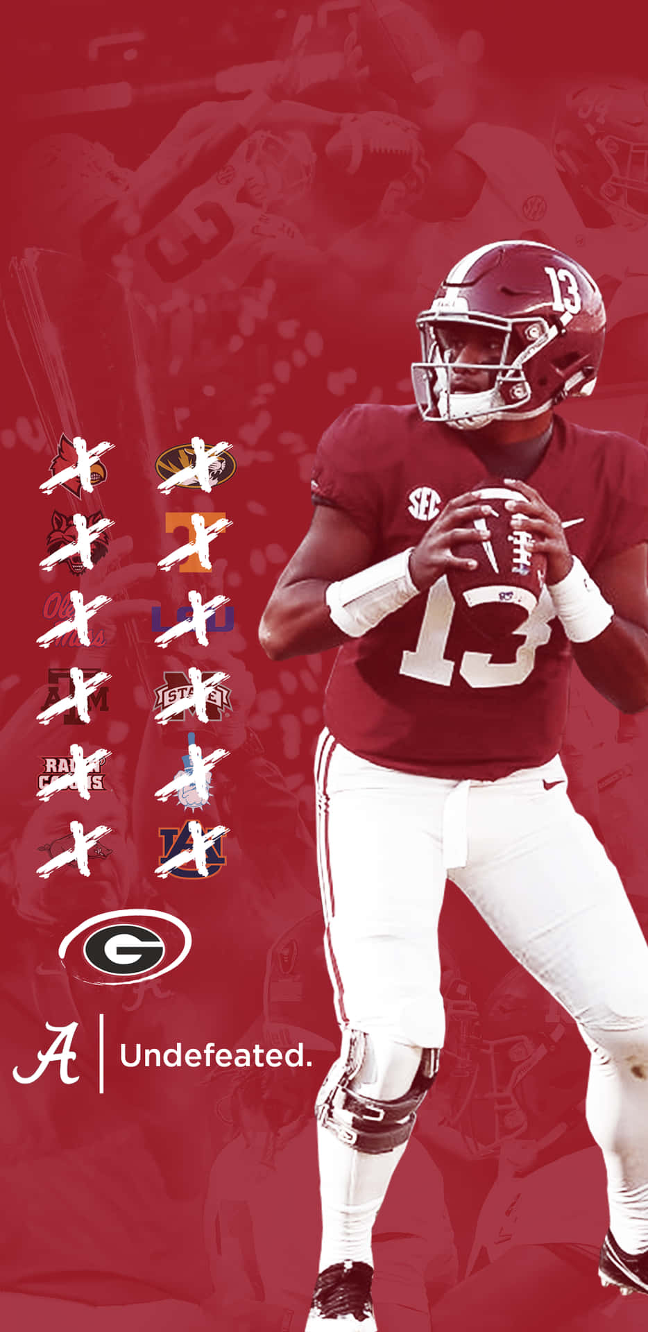 Tua Tagovailoa On Red Background