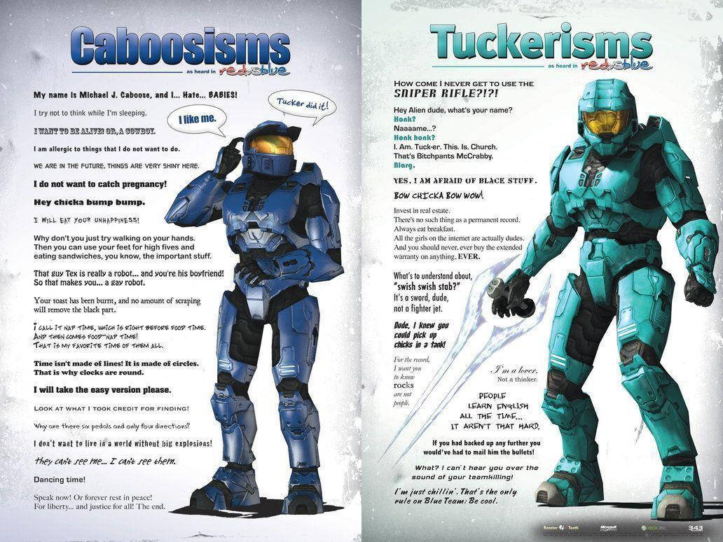 Tucker And Caboose Profile Red Vs Blue Background