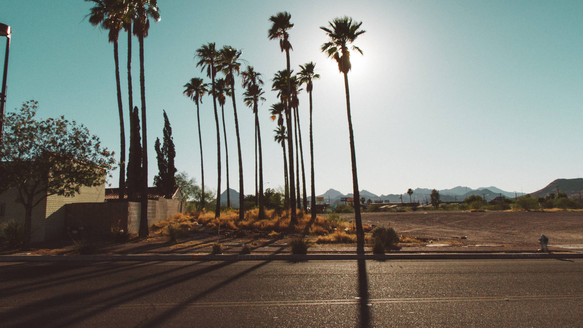 Tucson Peaceful Road In Arizona Background