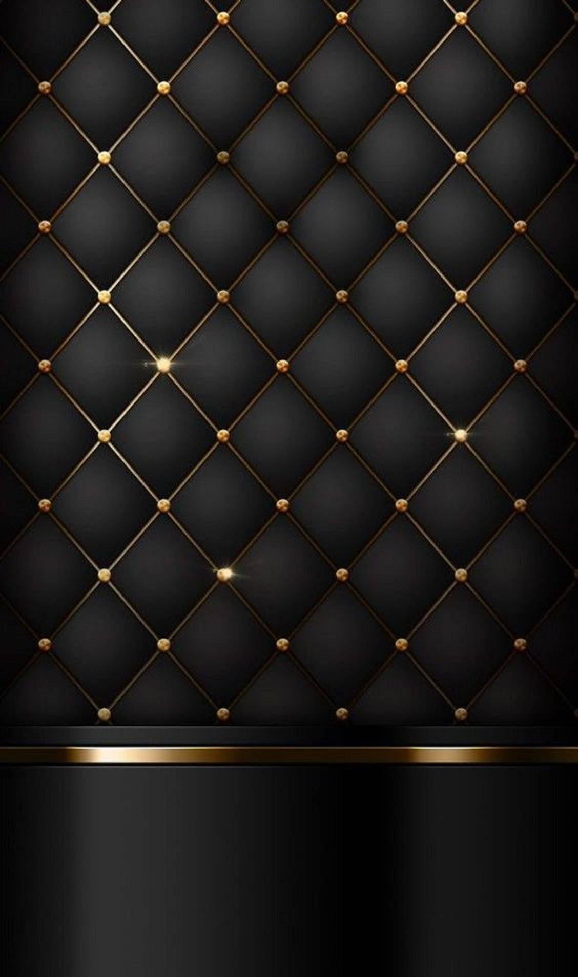 Tufted Metallic Gold And Black Pattern Background