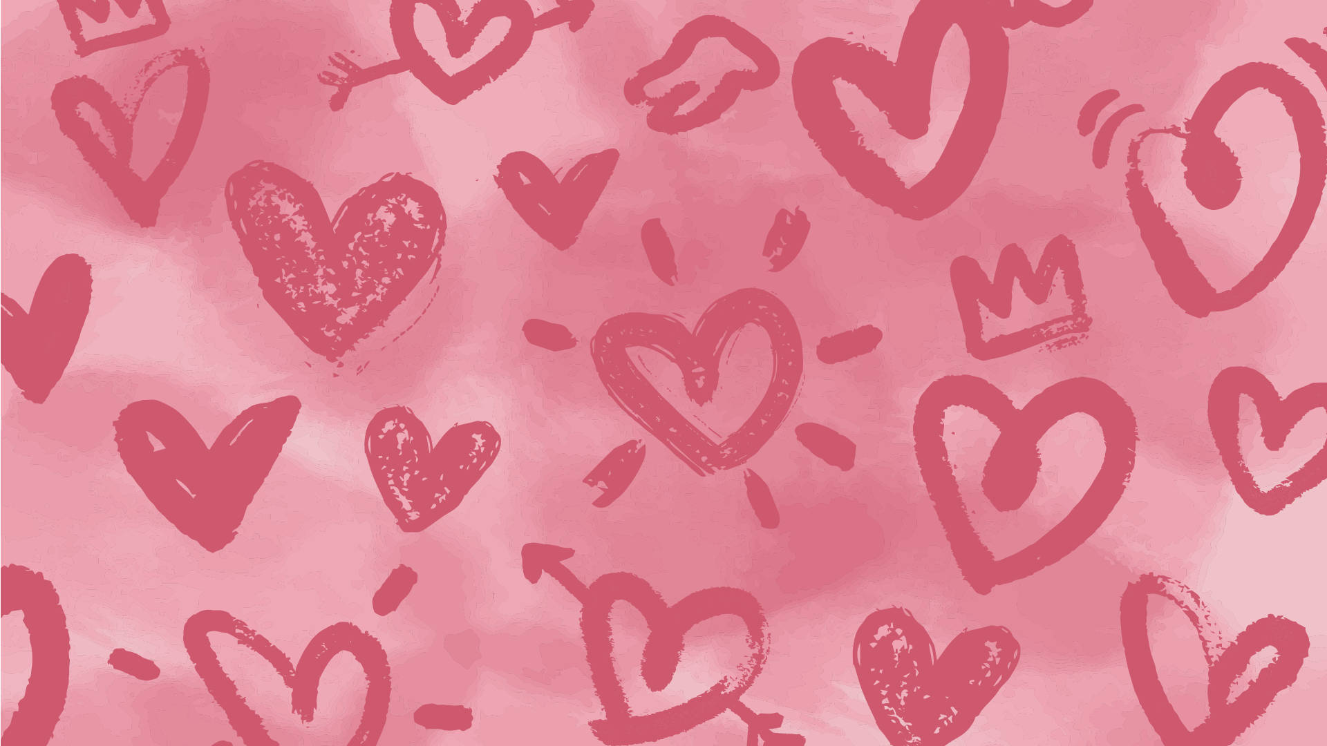 Tumblr Valentines Day Pink Heart Doodles Background