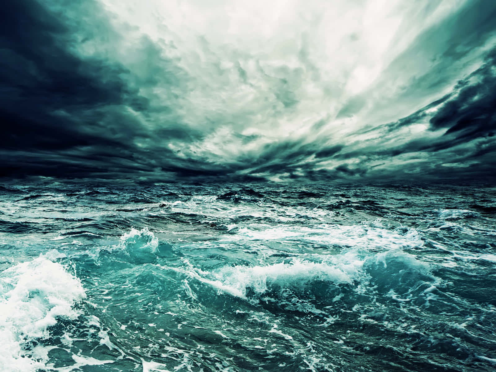Tumultuous Blue Ocean Background