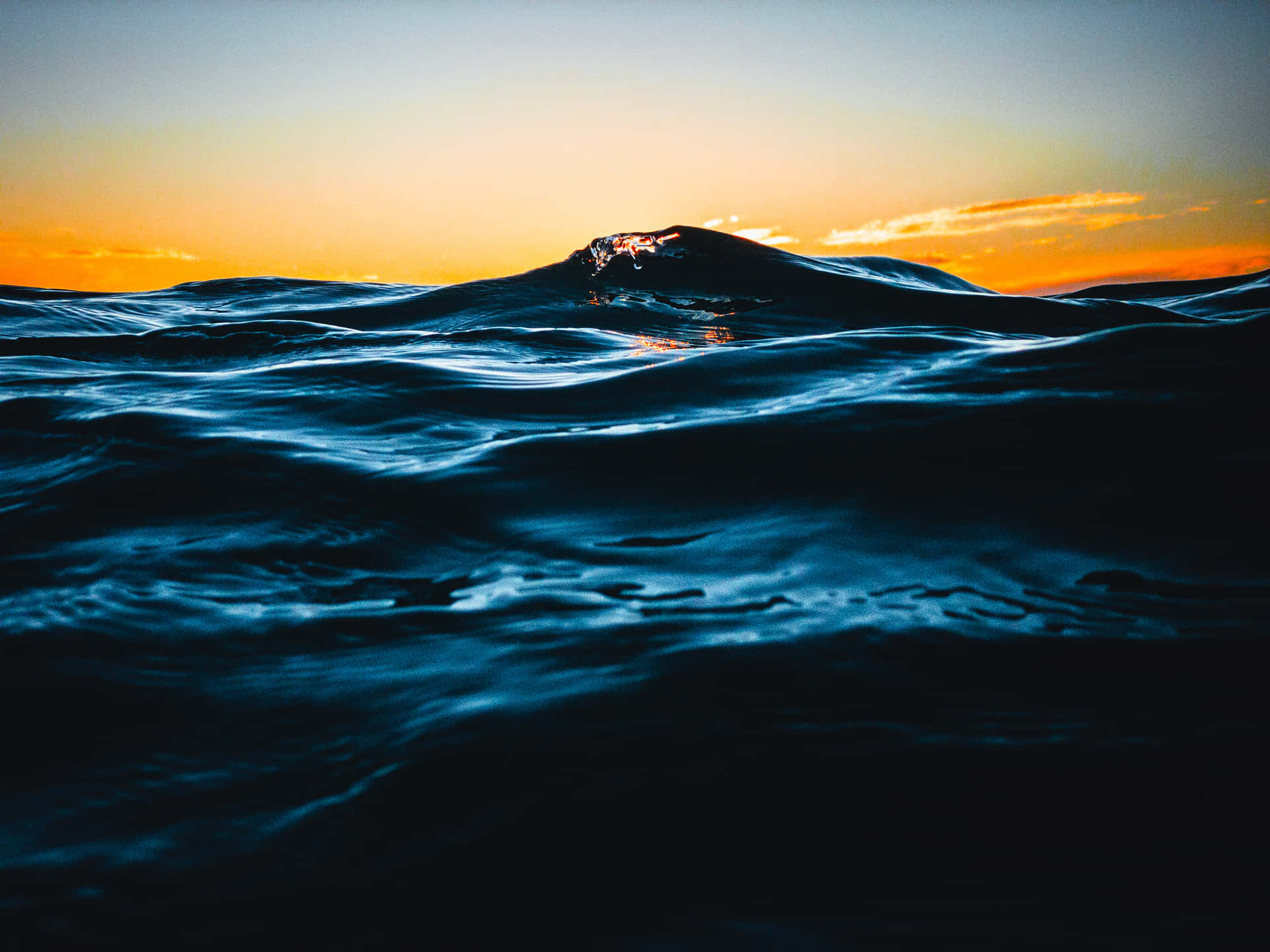 Tumultuous Dark Blue Ocean Background