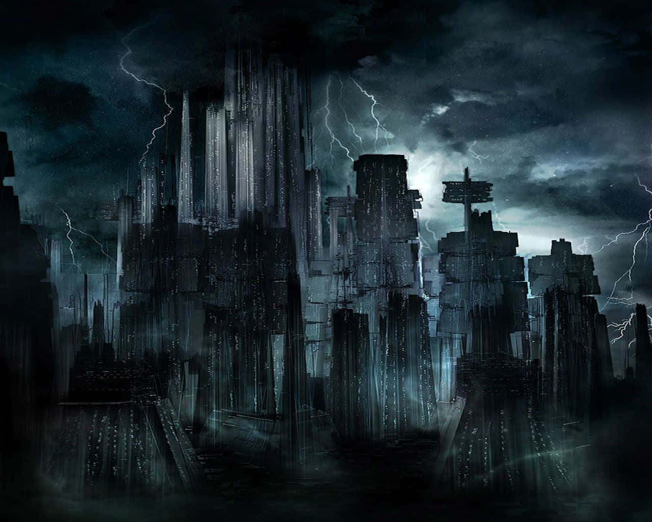Tumultuous Dark City Background