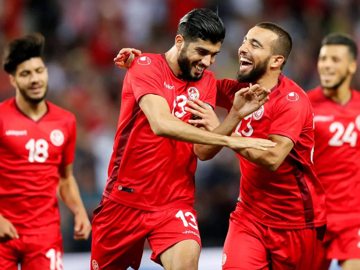 Tunisia National Football Team Players, Ferjani And Aymen In Action Background