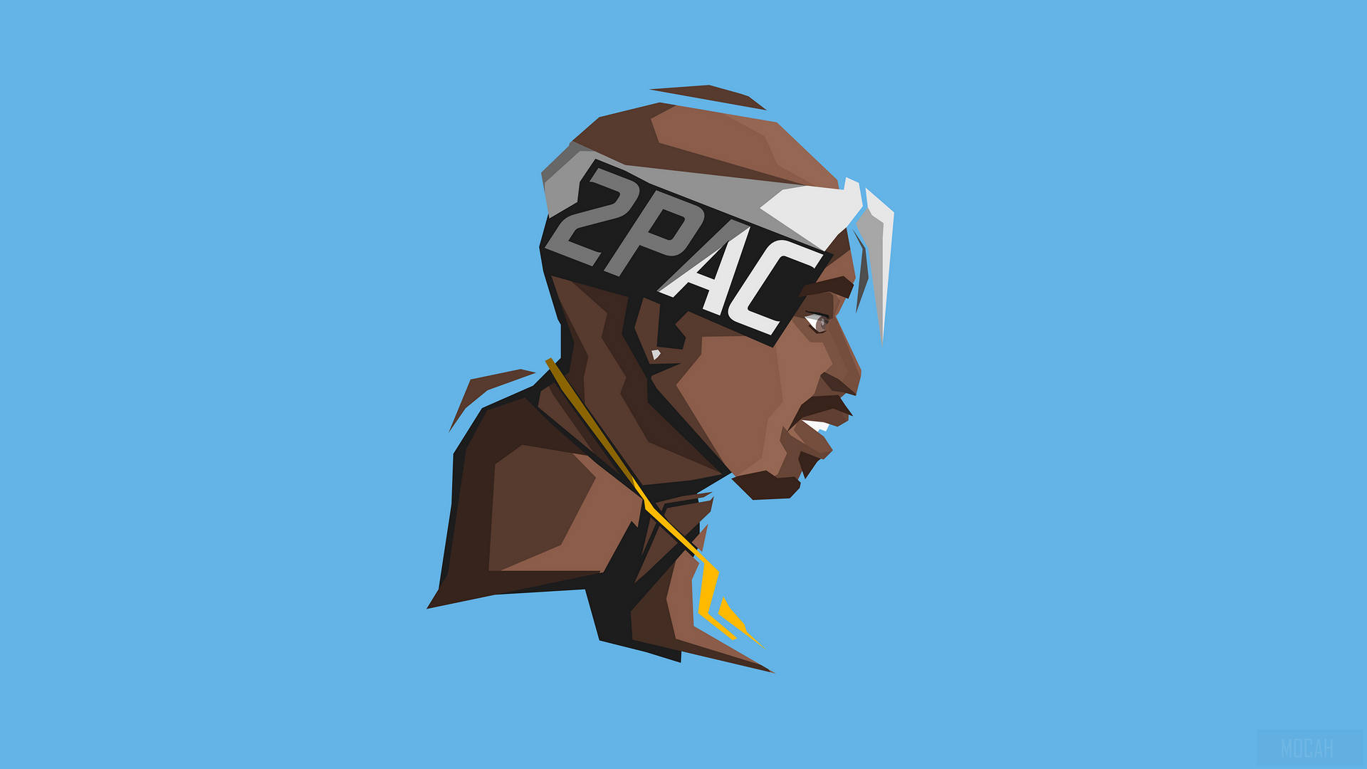 Tupac 2pac Side Profile Art Background