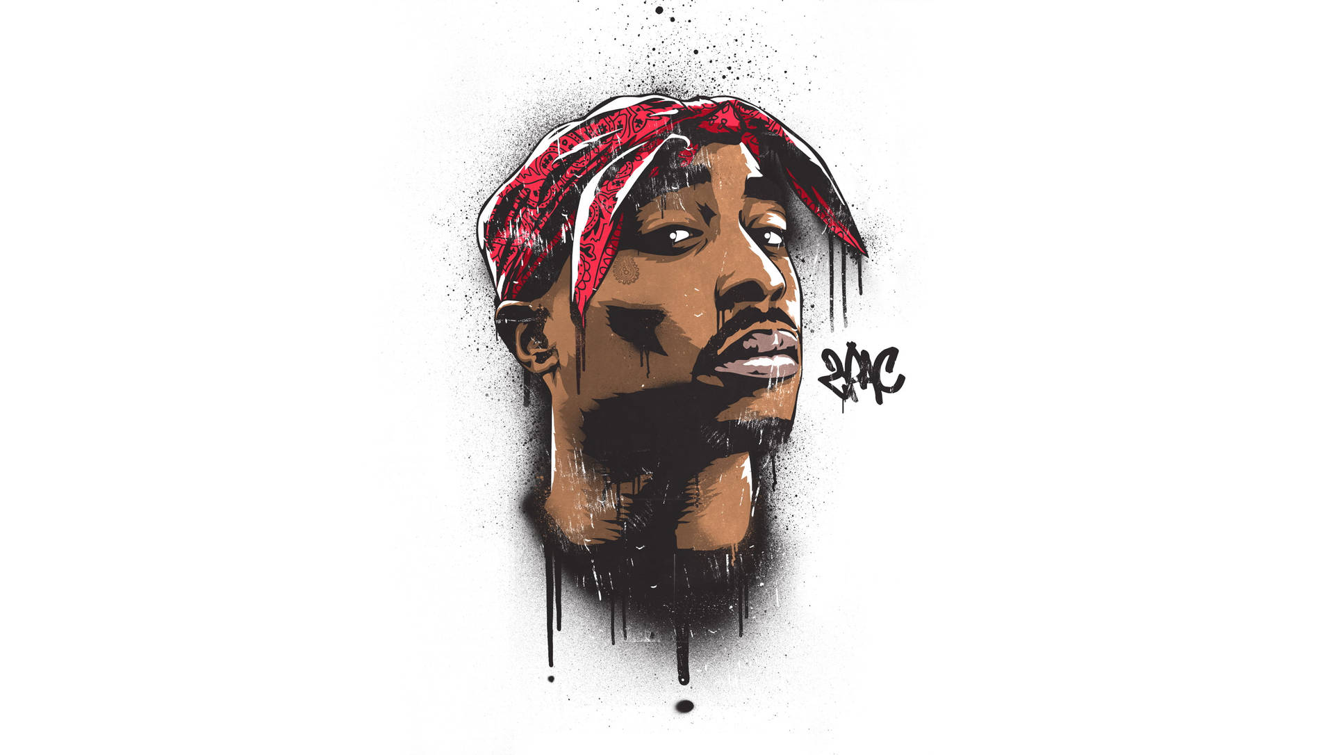 Tupac Rapper Graffiti Portrait Background