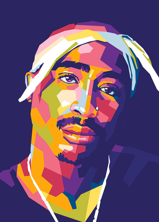 Tupac Shakur Digital Painting Background