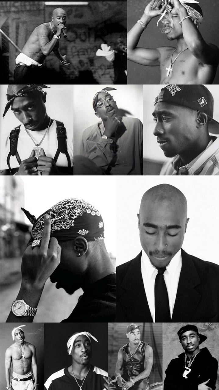 Tupac Shakur Picture Collage Background