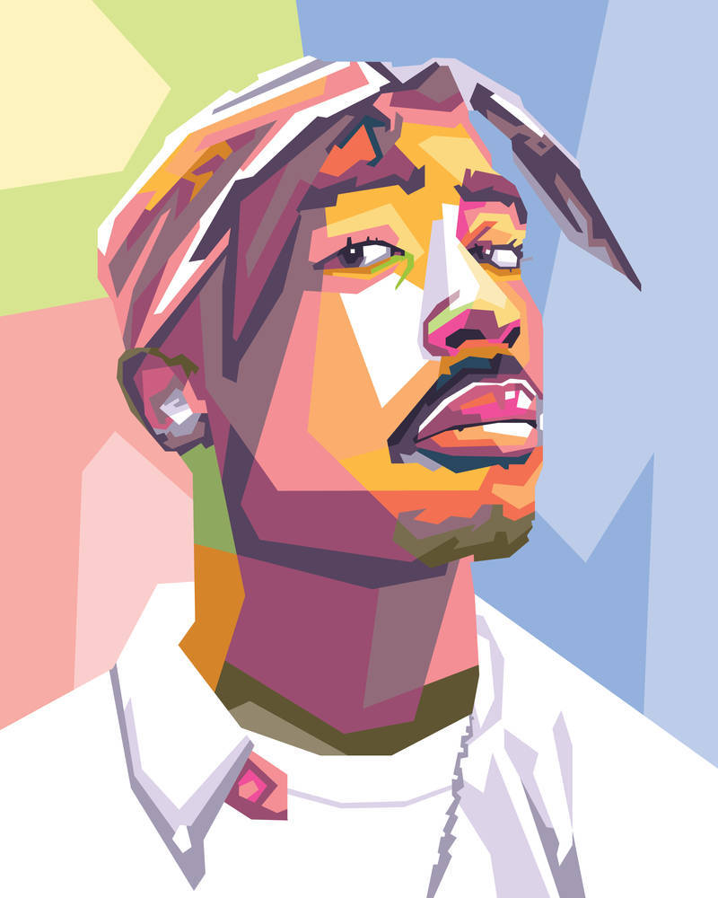 Tupac Shakur Polygonal Art Background