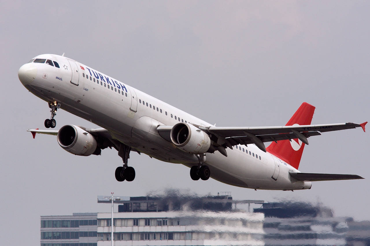 Turkish Airlines A321-200 Airplane Model Background