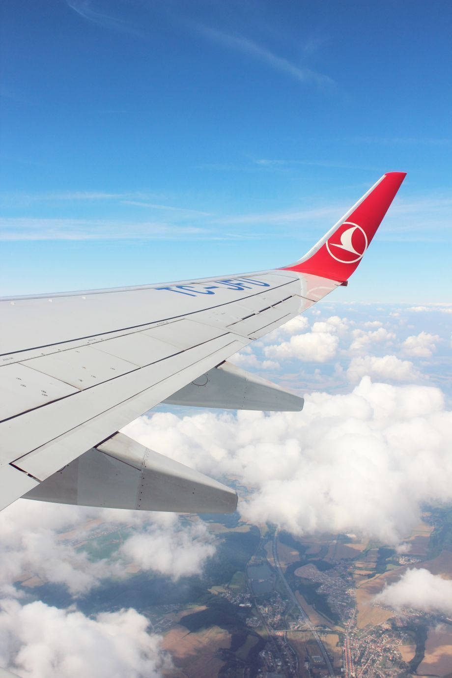 Turkish Airlines Airplane Wing Background