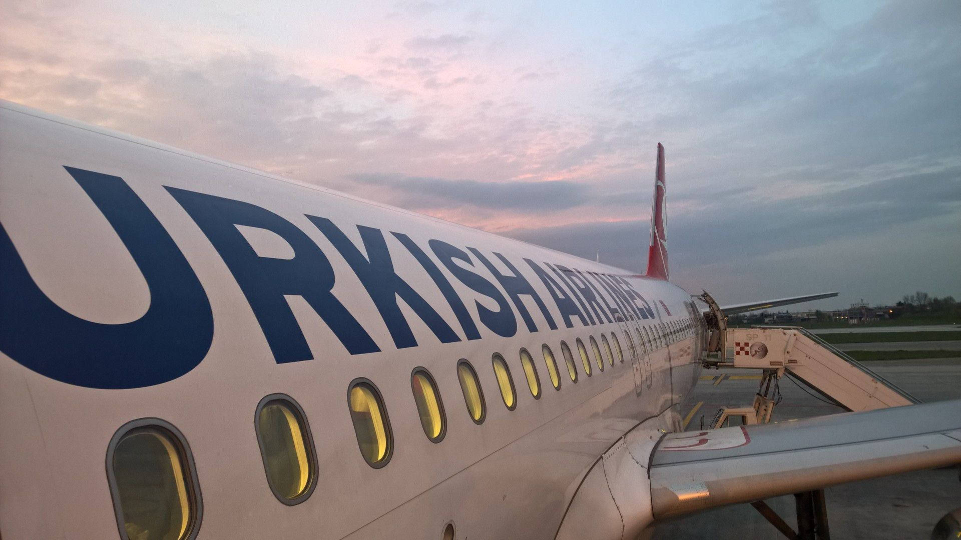 Turkish Airlines Boarding Airplane