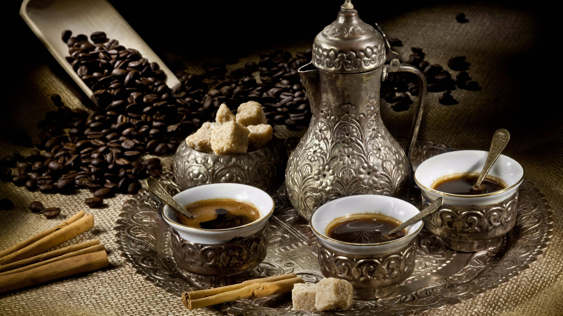 Turkish Coffee Tray Background