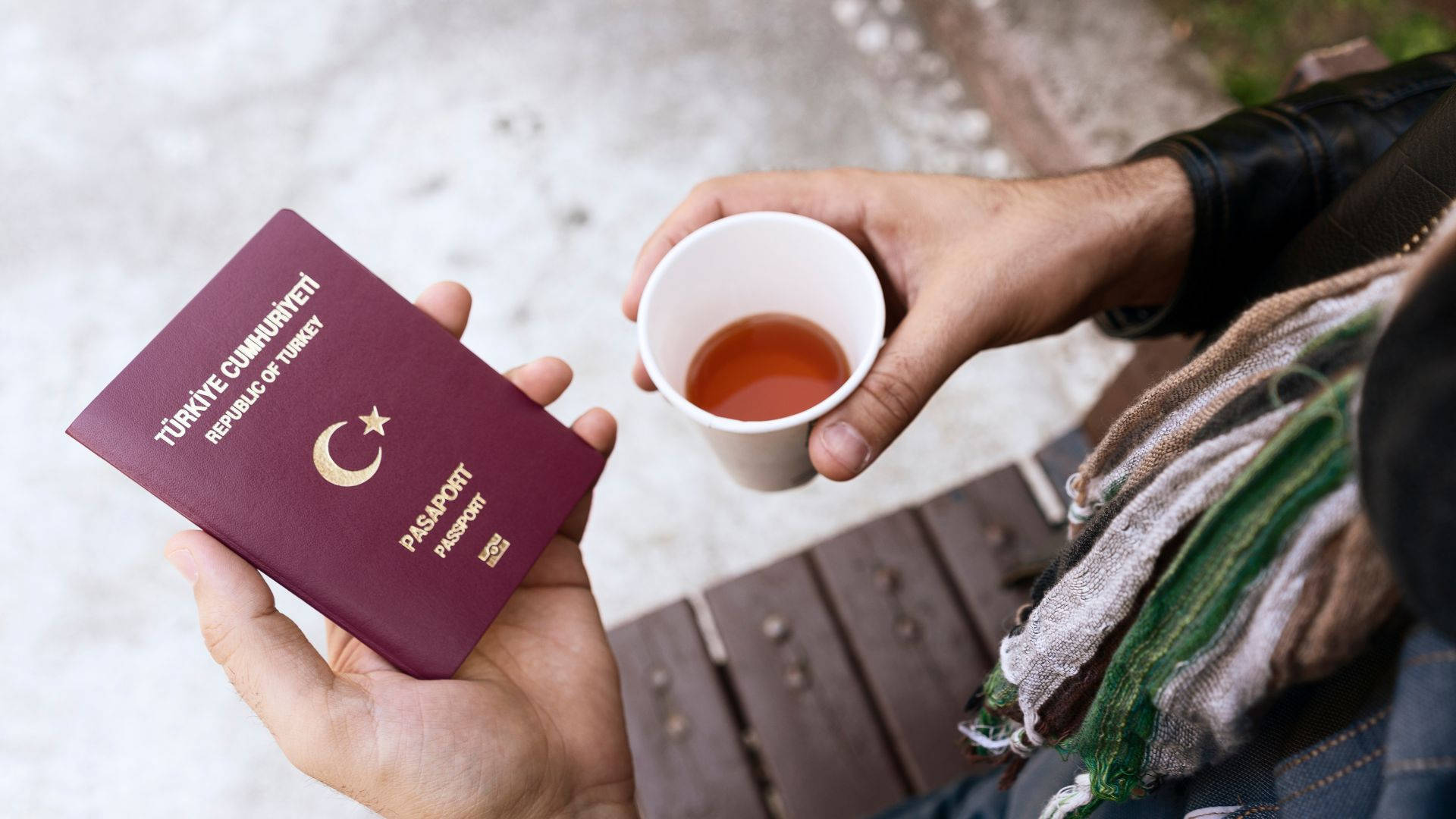 Turkish Passport And Coffee Background