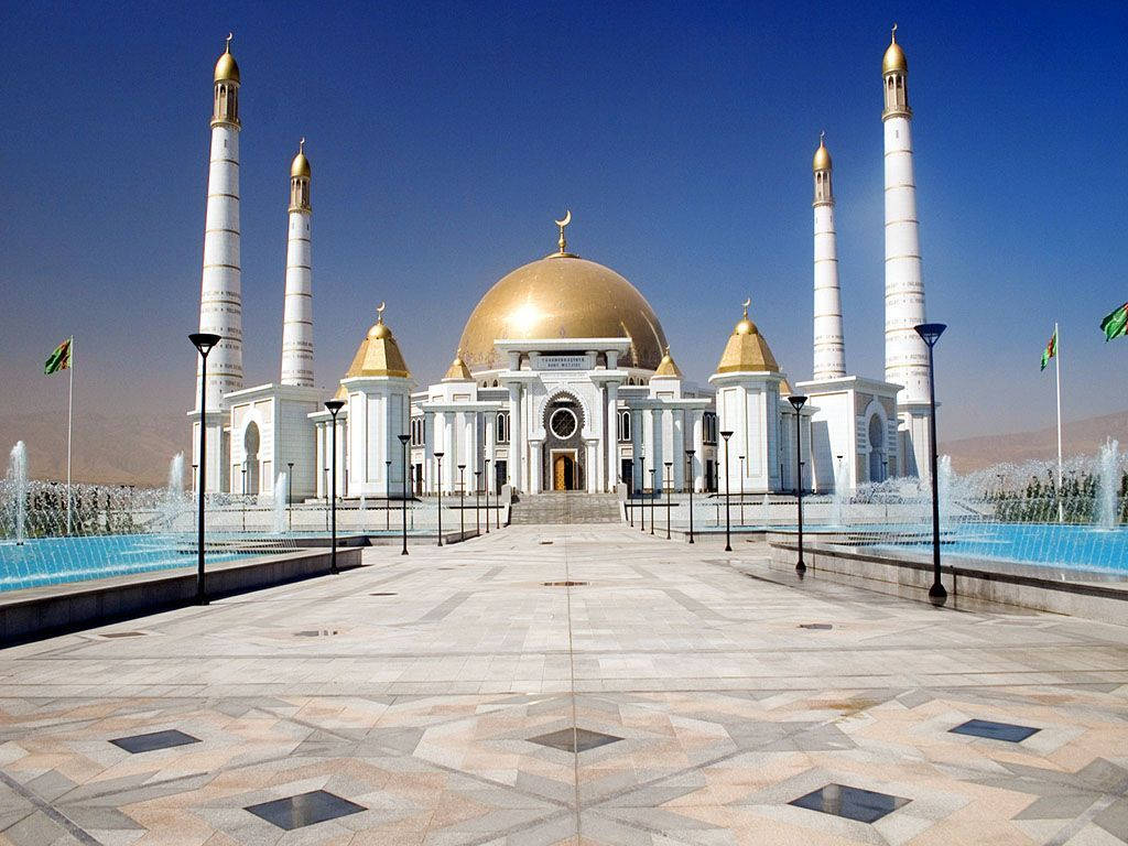 Turkmenistan Turkmenbashy Ruhy Mosque Background