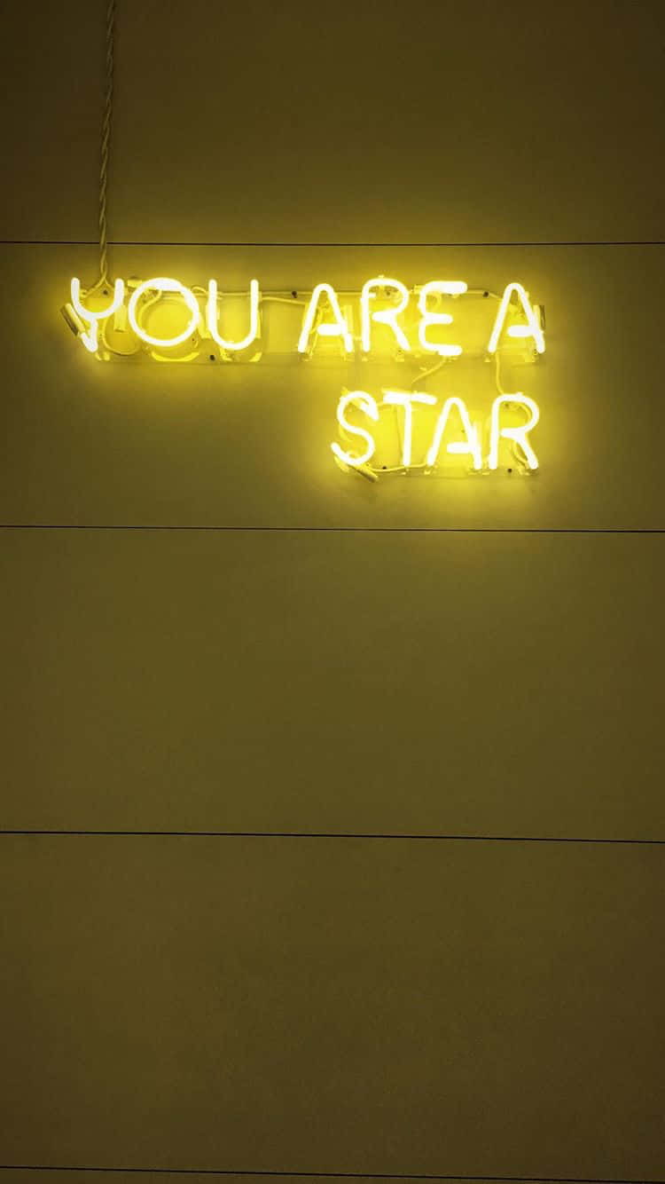 Turn Your Night Vision On - Dazzling Yellow Neon Light Background