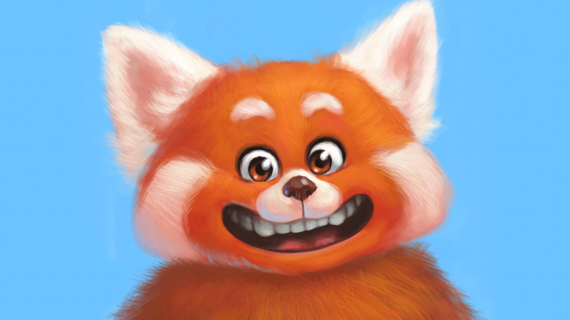 Turning Red Panda Digital Art Background