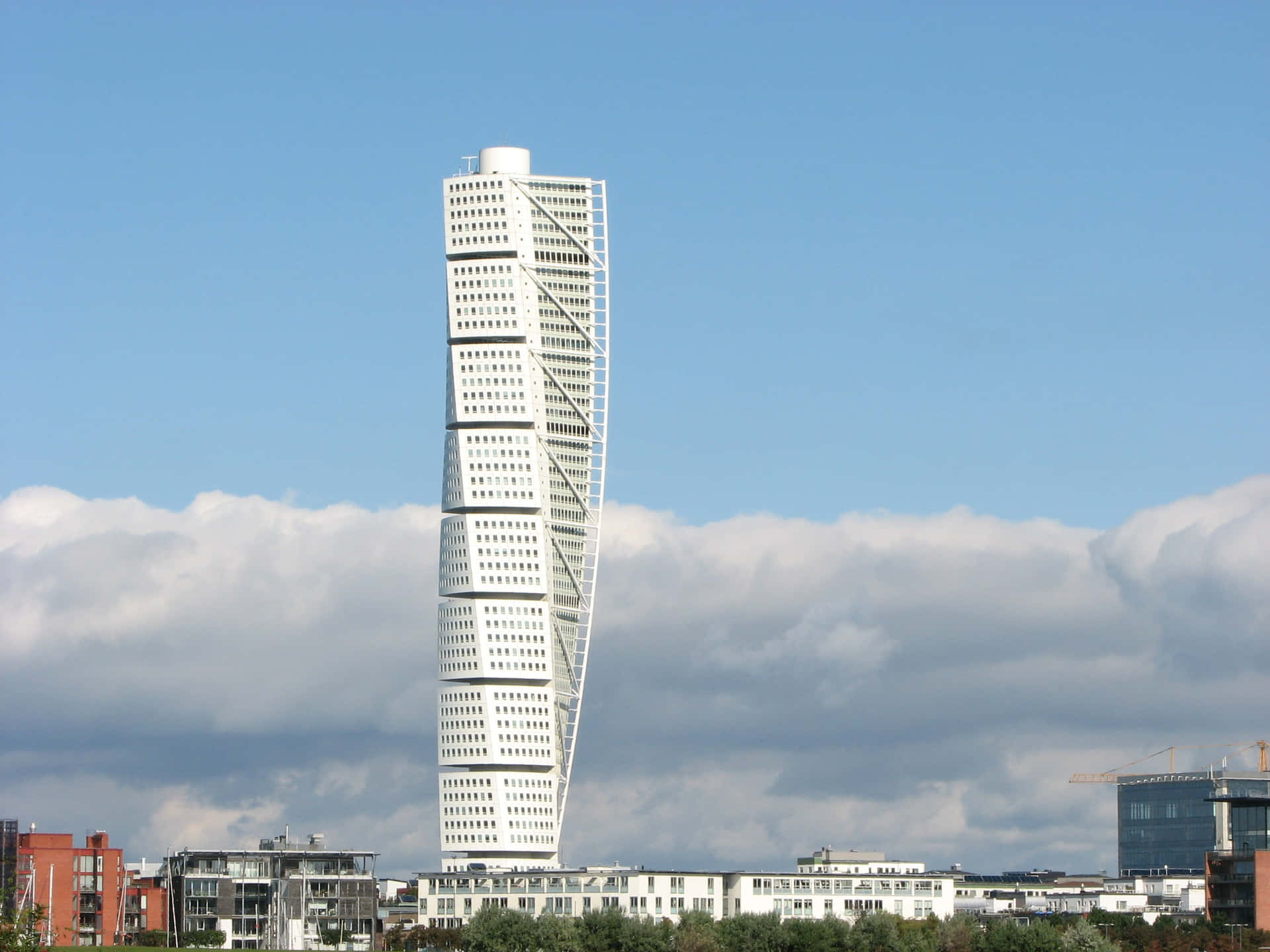 Turning Torso Cloudy Sky Background