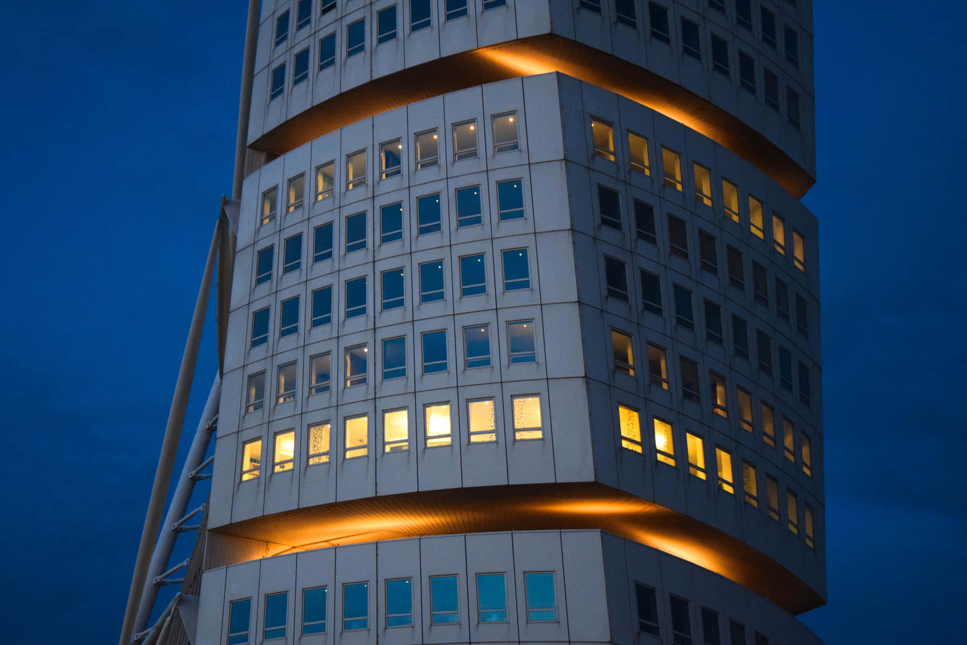 Turning Torso Lights Evening Background
