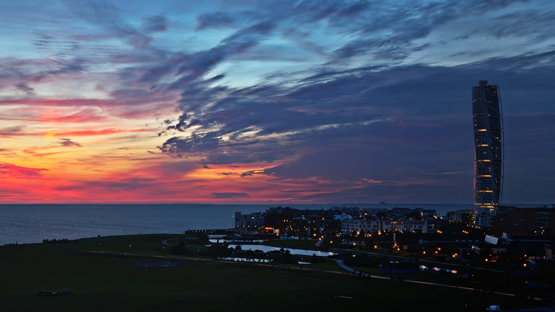 Turning Torso Malmo Evening Sunset