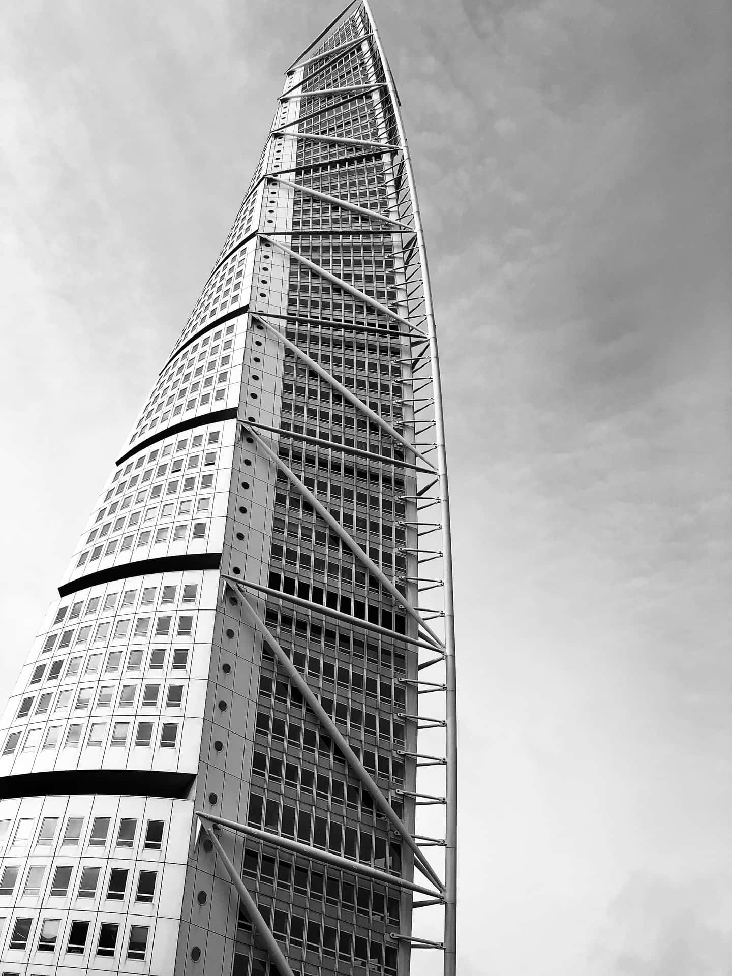 Turning Torso Phone Monochrome Cloudy