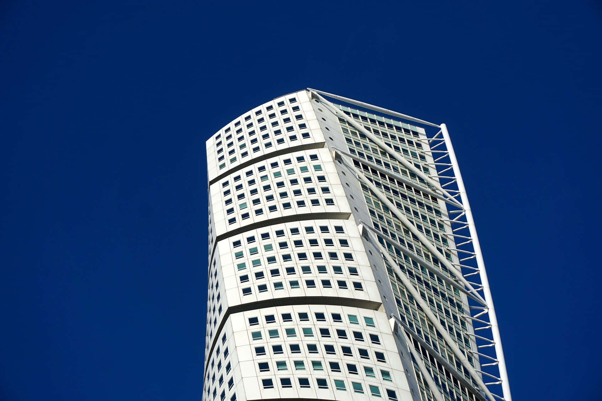 Turning Torso Top Blue Sky Background
