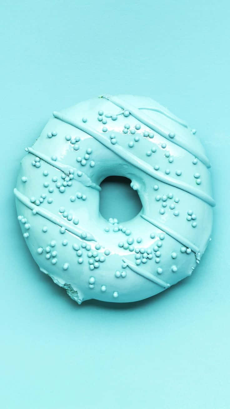Turquoise Aesthetic Donut Background