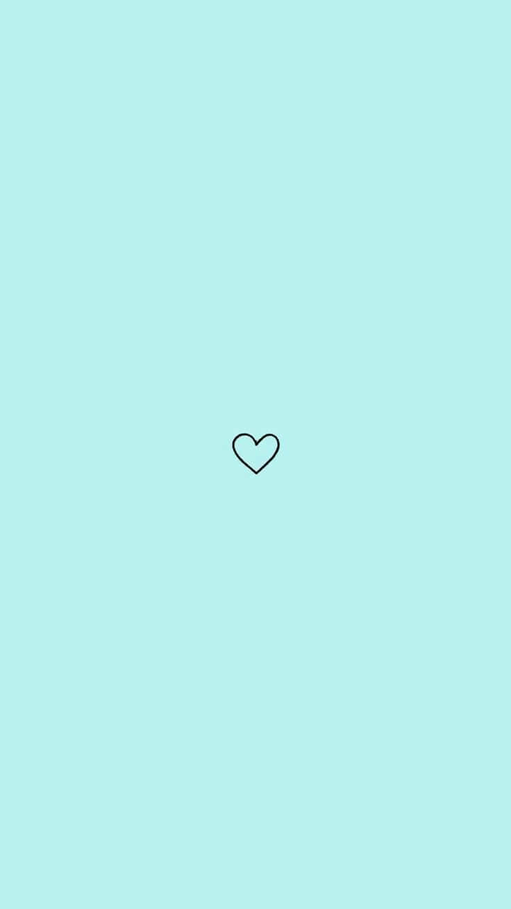 Turquoise Aesthetic Heart Background