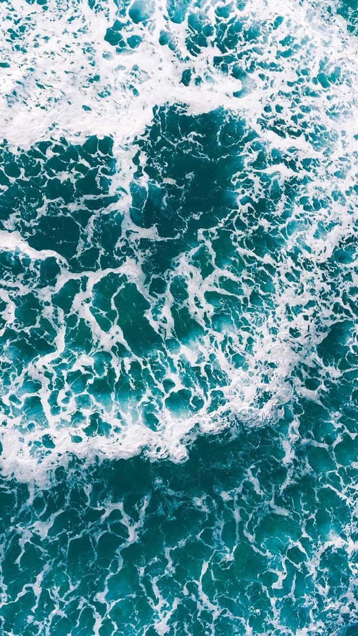 Turquoise Aesthetic Waves Background