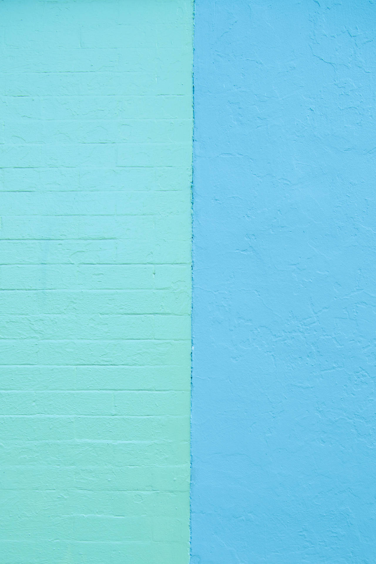 Turquoise And Light Blue Brick Wall Texture Background