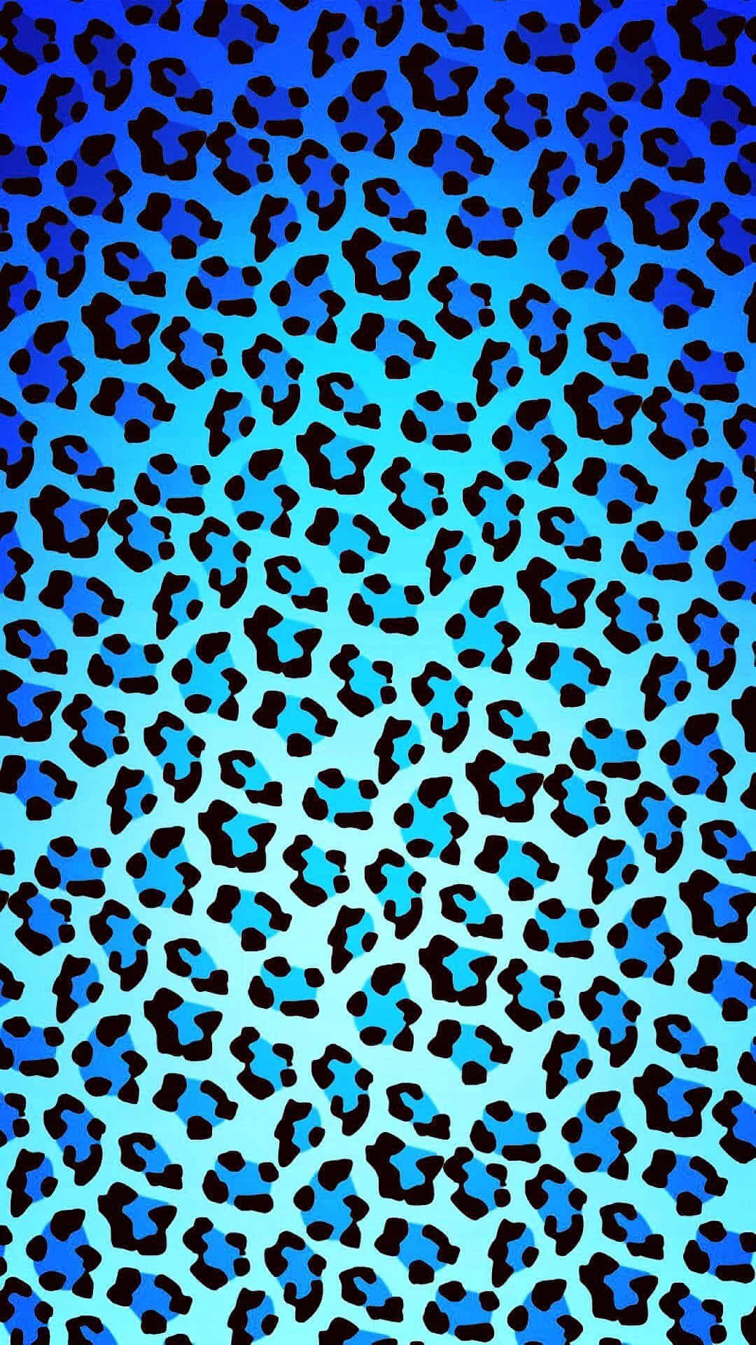 Turquoise Blue Cute Cheetah Print Background