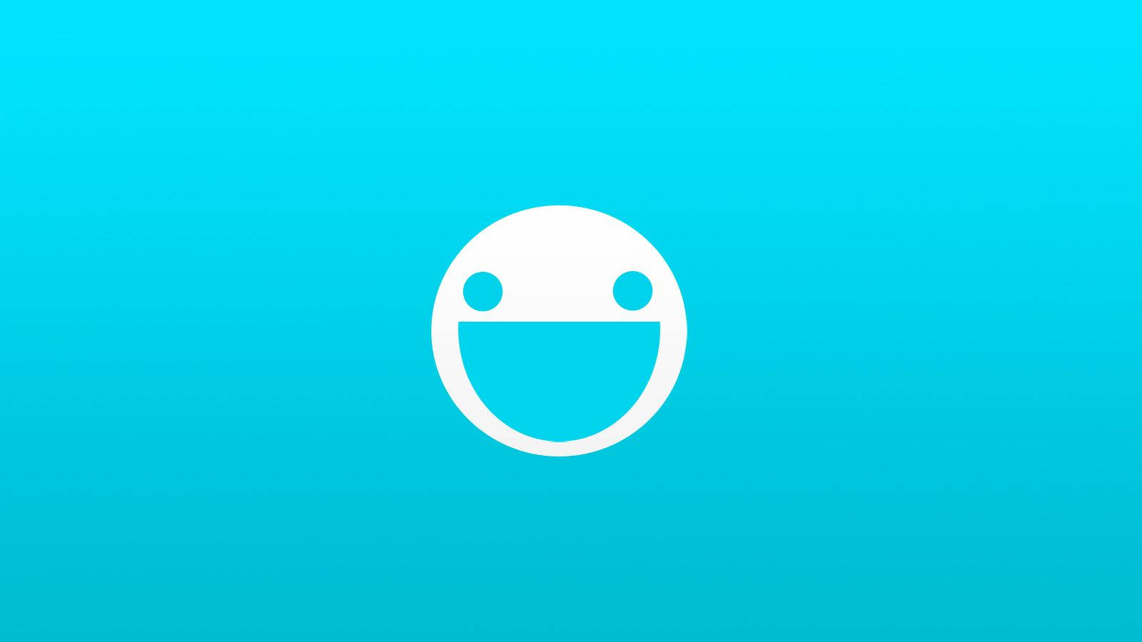 Turquoise Blue Happy Smiley Background