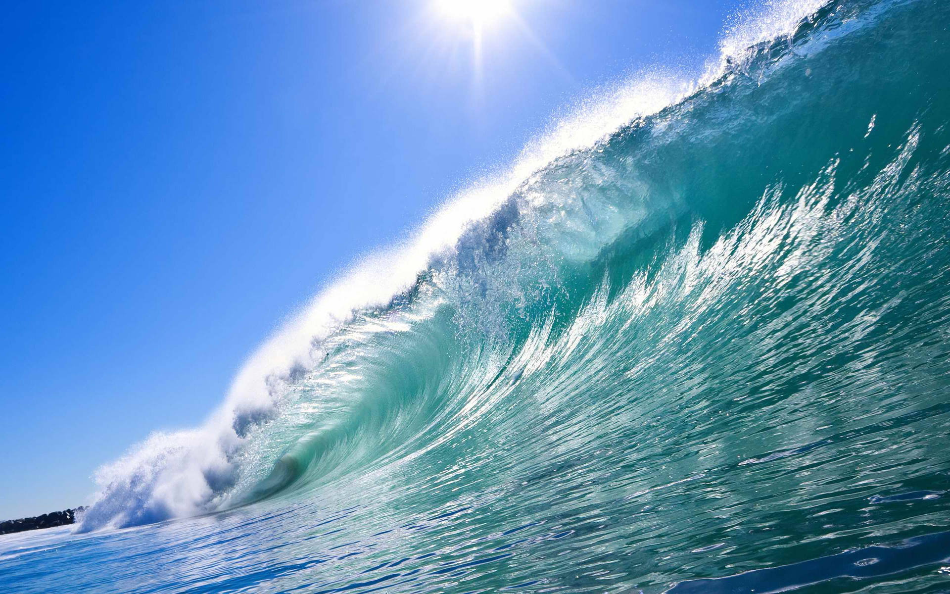 Turquoise Blue Wave Background