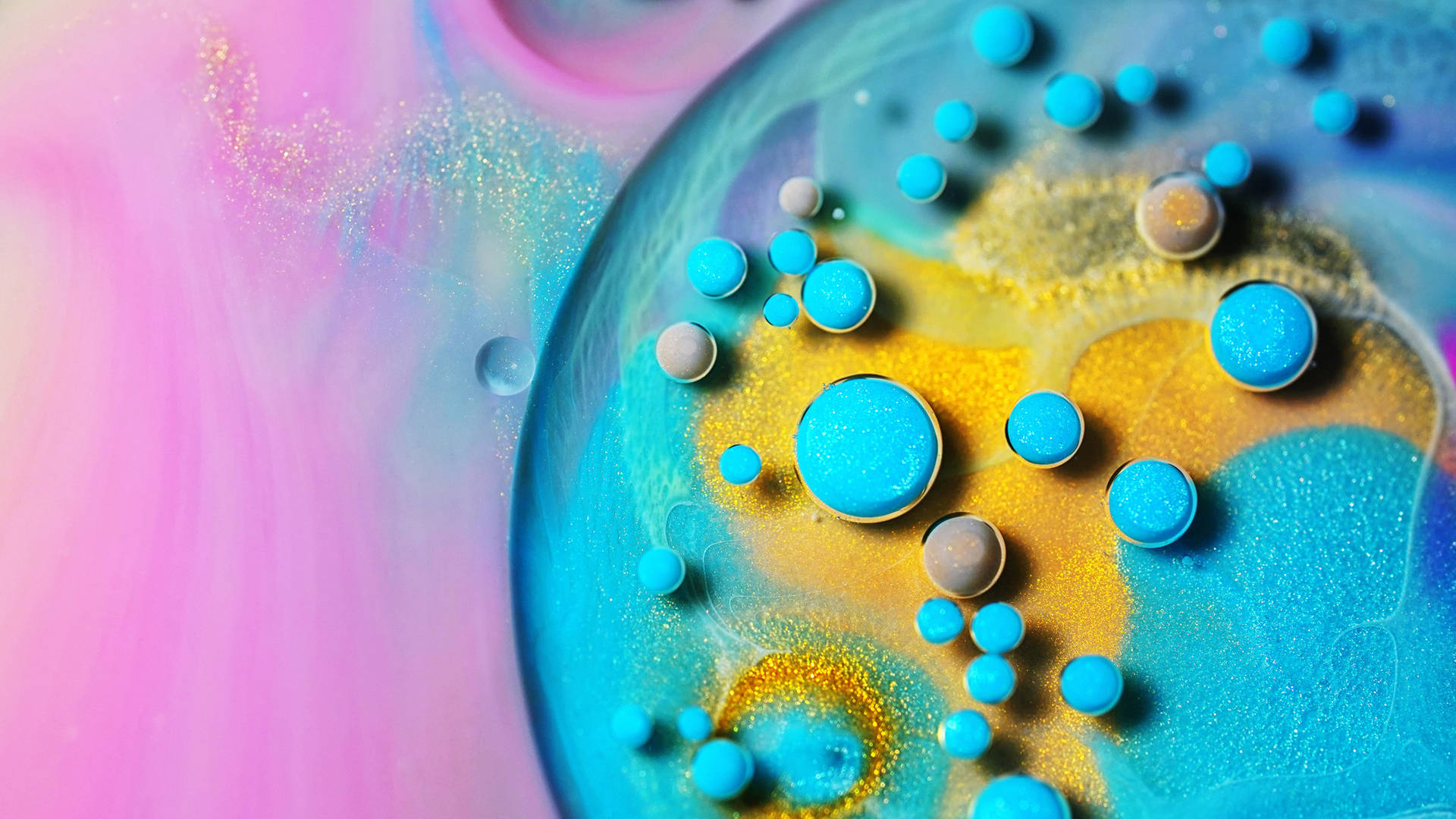 Turquoise Bubble Paint Background