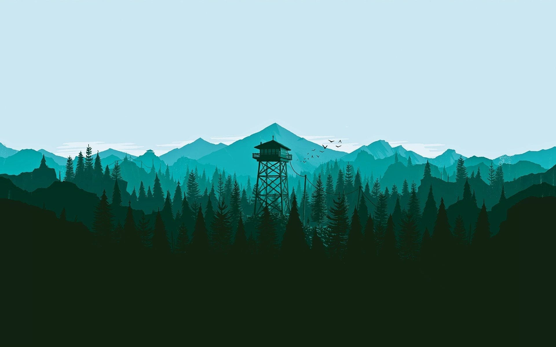 Turquoise Firewatch Tower Background