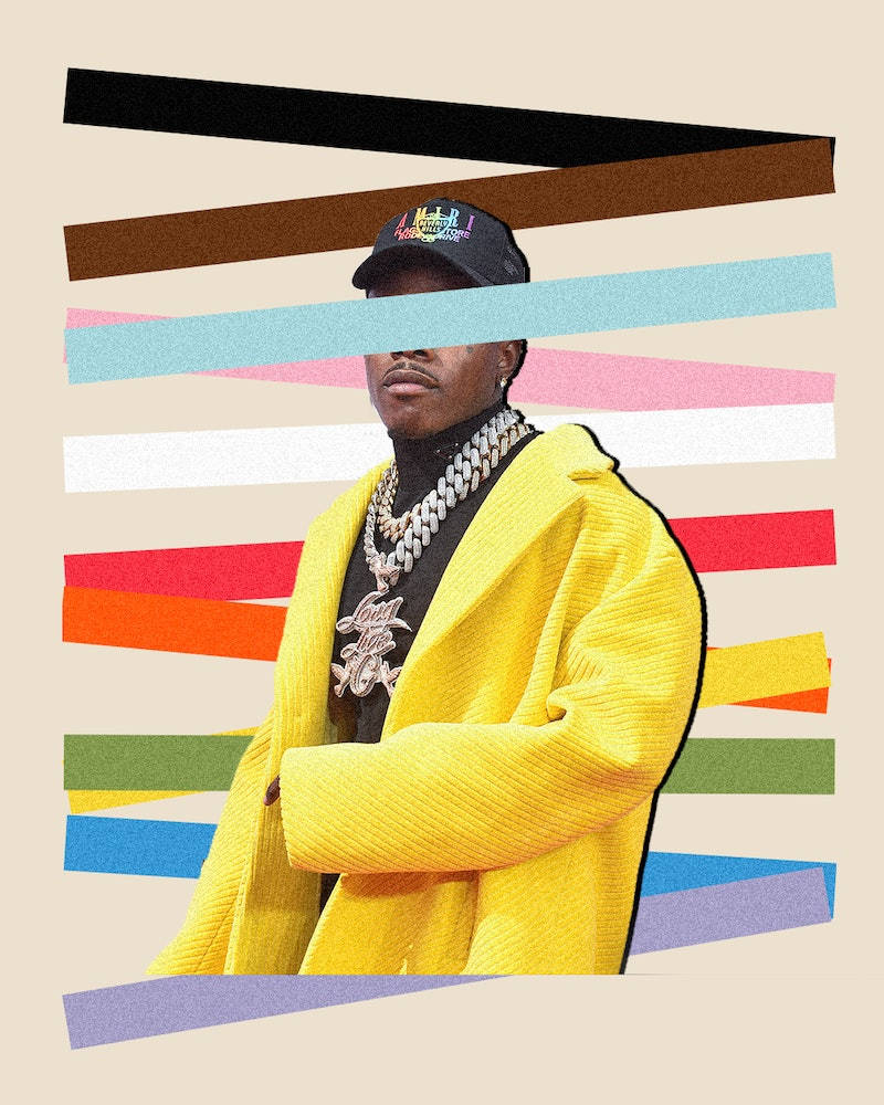 Turquoise Strip Covering Dababy Phone Background