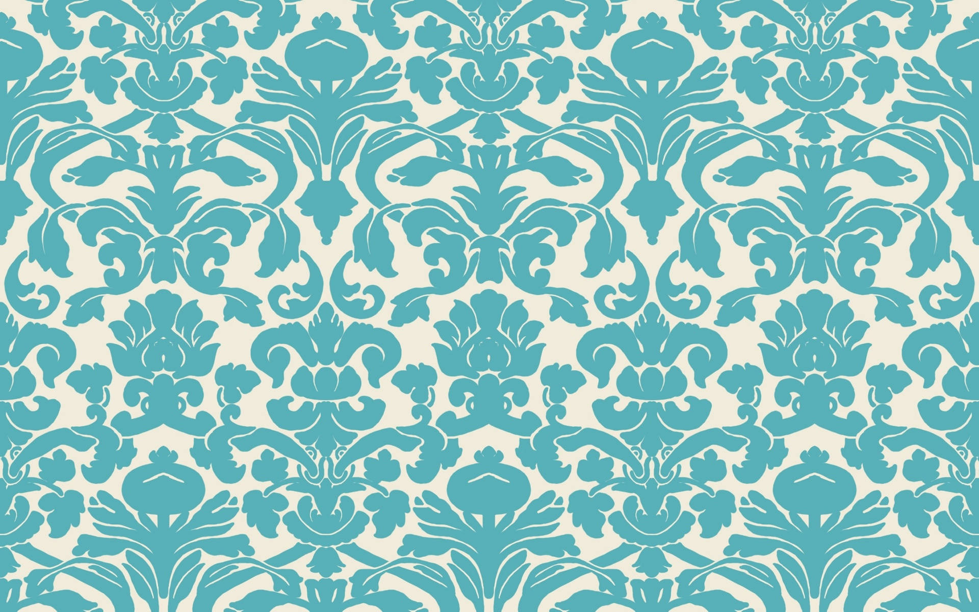 Turquoise Victorian Floral Pattern