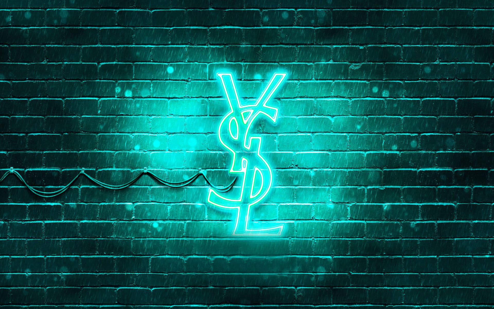Turquoise Ysl Neon Lighting Background