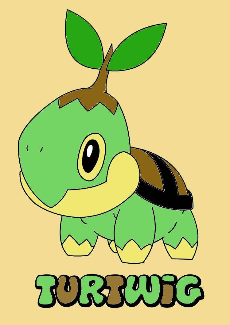 Turtwig Green And Brown Letters